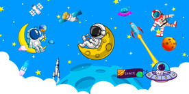 卡通星空宇航员