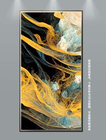 现代简约抽象中国风水墨山水画