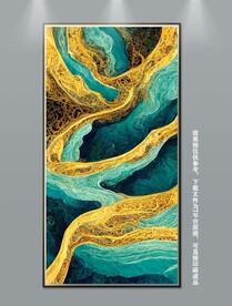 中国风立体抽象艺术玄关装饰画