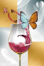 轻奢装饰画 红酒杯