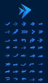 3d立体蓝色箭头素材
