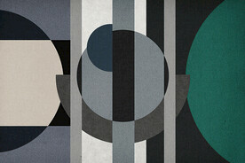 灰色绿色几何色块地毯图案