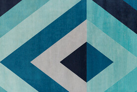 蓝色几何色块地毯图案