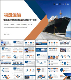 物流海运货轮船港口码PPT