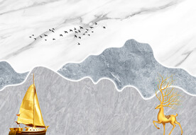 现代大理石电视背景墙