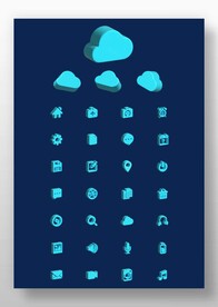 3d膨胀立体商务图标icon