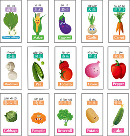 卡通蔬菜 英文 认知