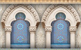 3D伊斯兰建筑花纹背景墙壁画