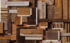 3D抽象光影木块背景墙