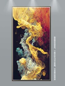 现代抽象玄关装饰画