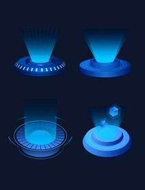 科技风格底座可视化矢量素材