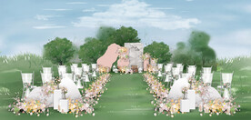 粉色户外仪式区