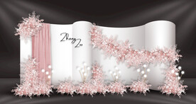 粉色婚礼迎宾区