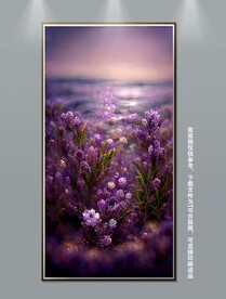 北欧现代花海玄关装饰画