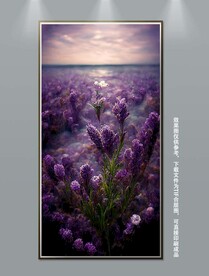 北欧现代花海玄关装饰画