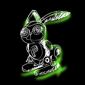 涂鸦兔子服装印花图案