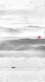 玄关水墨山水画