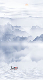 水墨山水情装饰画