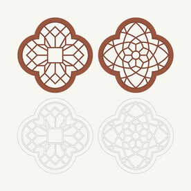 梅花形窗花格 花窗 中式图案