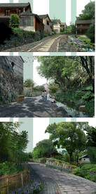 仿古民宿效果图