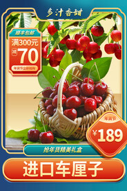 车厘子促销年货节电商海报