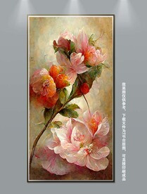 北欧立体花卉玄关装饰画