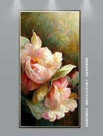 北欧立体花卉玄关装饰画