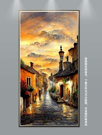 北欧城市风景玄关装饰画