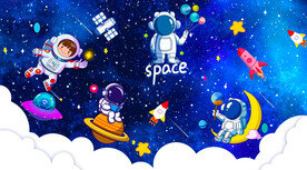 卡通星空宇航员