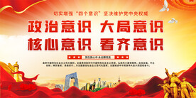四个意识党建展板