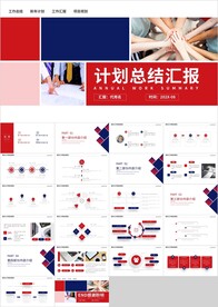 红蓝商务工作计划总结汇报PPT