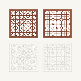 正方形窗花格 花窗 中式图案