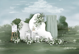 白色户外迎宾区