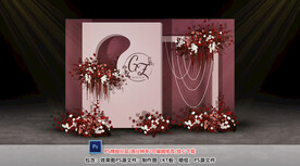 红色婚礼迎宾区