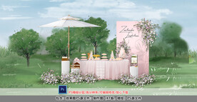 粉色户外甜品区