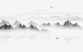 意境水墨山水画