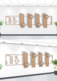 中国风家风家训文化墙