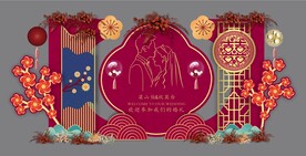 新中式婚礼设计背景板