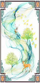 新中式山水  软膜天花