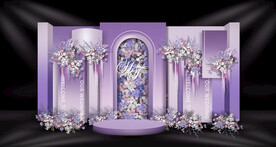 紫色婚礼迎宾区