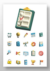 办公类商务立体图标