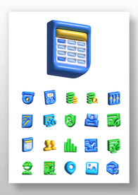 建造类商务立体图标