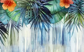 简约叶子北欧背景墙