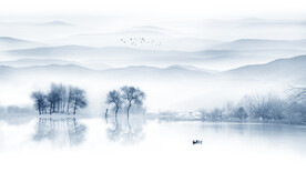 意境水墨山水画