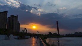 泗阳大桥晚霞延时摄影