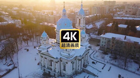 冬季东正教堂美景