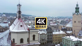 冬季乌克兰城市雪景