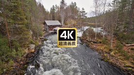 丛林河边小屋美景