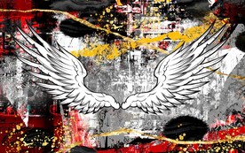 抽象油画涂鸦装饰画背景墙