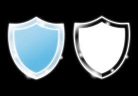 夏日防晒盾牌徽章光晕元素